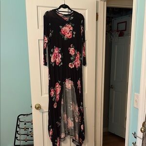 Annabelle Pink and Orange Long Sleeve Sundress
